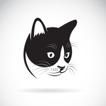 Vector Of A Cat Head Design On White Background. Pet. Animal. Easy Editable Layered Vector Illustration.