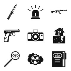 Poster - Temptation icons set, simple style