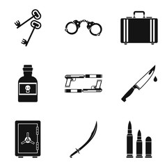 Poster - Importunity icons set, simple style