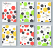 Abstract geometric pattern cards set. Shape colors template of flyear, magazines, posters, book cover, banners. Graphic invitation concept background. Layout quality modern pages