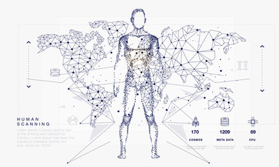 Fototapete - innovations systems connecting people and robots devices. future technologies in automatics cyborg s