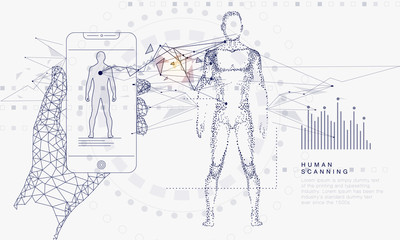 Fototapete - innovations systems connecting people and robots devices. future technologies in automatics cyborg s