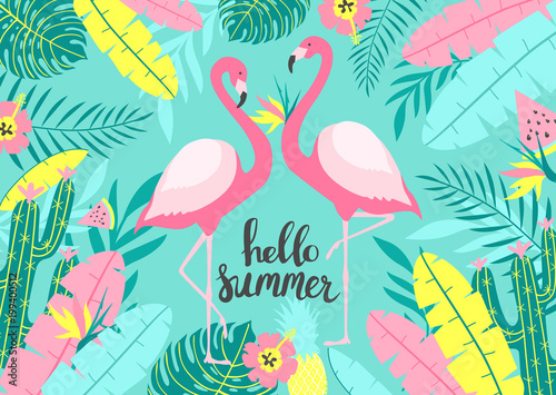 Tropical background with of...