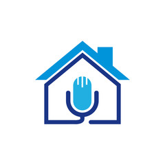 Sticker - Podcast House Logo Icon Design