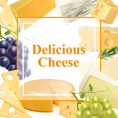 Canvas Print - Realistic Cheese Frame Background