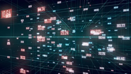 Aufkleber - Computer generated high tech digital technology animation. 3d rendering background.