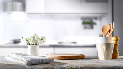 Wall Mural - white kitchen background of free space for your decoration