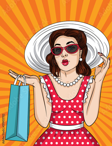 pop art comic style woman
