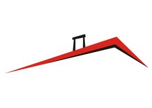 Roof With Smokestack, Vector Icon, Red And Black Sketch