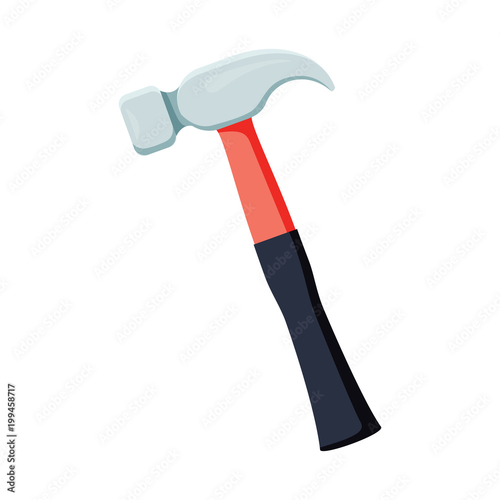 Carpenter hammer tool icon. Vector illustration in flat style Stock ...