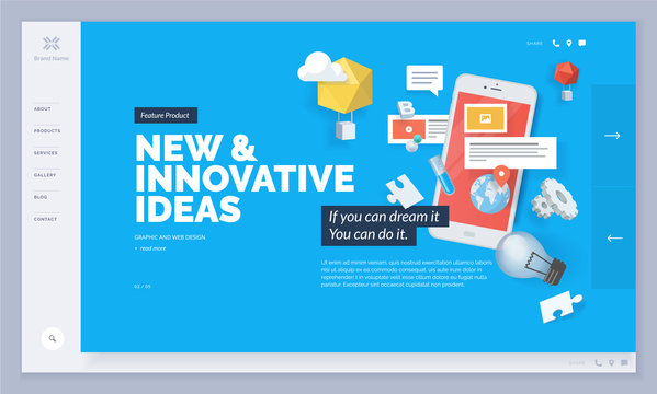 Website design. Vector illustration template for website and mobile website design and development. Creative concept, easy to edit and customize.