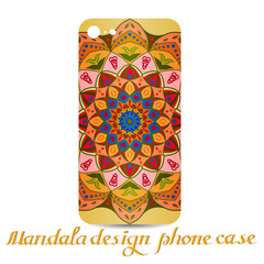 Mandala design phone case. Phone cases are decorated by mandala. Vintage decorative elements. Ornamental doodle background.