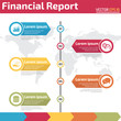 five points financial report infographic banner template concept for business report