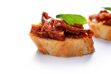 Wall Mural - bruschetta with sun dried tomatoes