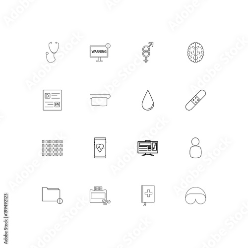 Fotografie, Obraz Healthcare And Medical simple linear icons set