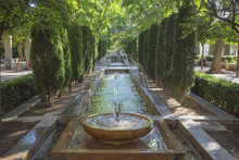 Water Fountain And Pool, Parc S'Hort Del Rei, Palma De Mallorca, Mallorca (Majorca), Balearic Islands, Spain