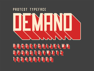 Aufkleber - Protest display font design, alphabet, character set, letters and numbers