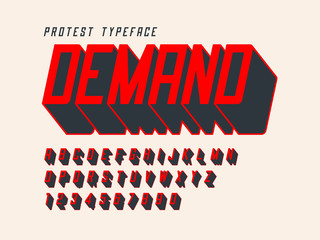 Aufkleber - Protest display font design, alphabet, character set, letters and numbers