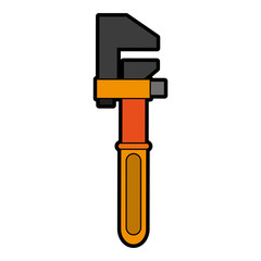 Adjustable wrench tool vector illustration graphic design