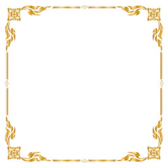 Wall Mural - Decorative frame and border, Square frame, Golden frame, Thai pattern, Vector illustration