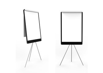 Wall Mural - Blank flip board, Whiteboard and empty paper, presentation and seminar, 3d illustration