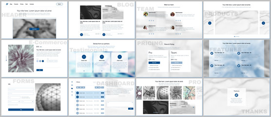 Wall Mural - set of vector templates for website design, minimal presentations, portfolio. simple elements on whi