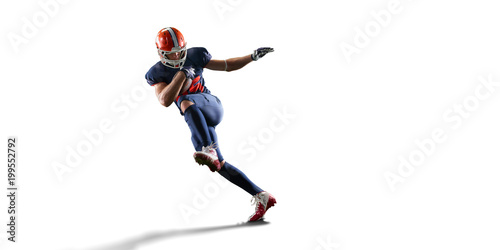 Isolated American football player in white background Fototapet