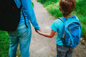 Poster - father and son on going to school