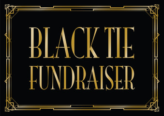 Wall Mural - black tie fundraiser Art Deco background