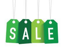 Green Sale Tags