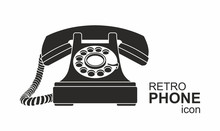 Black Vintage Telephone Isolated On White