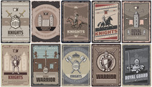 Vintage Colored Medieval Knights Posters