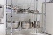 Professional cookware on the shelf
