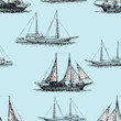 Seamless background of the sailing ships
