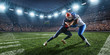 © Alex - American football players preforms an action play in professional sport stadium