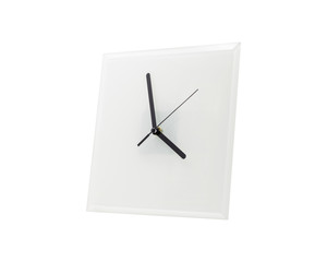 Poster - Modern clock isolated on white background. Mirror frame in clock template. ( Clipping paths )