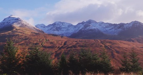 Poster - A panning shot of the Cuillin Ridge from the summits of Sgurr Thuilm to Sgurr Nan Eag on the Isle of Skye 