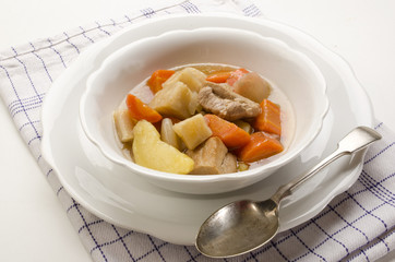 Wall Mural - delicious home made irish stew in a white bowl