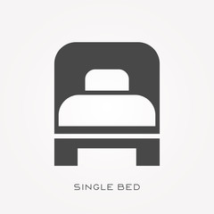 Poster - Silhouette icon single bed