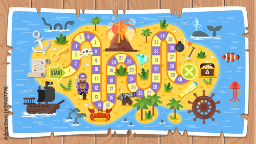 kids pirate board game template