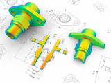 Fototapeta  - CAD engineering - Finite element analysis 