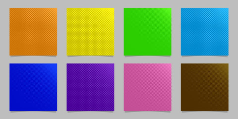 Poster - Geometric halftone dot pattern background set - vector stationery graphic design collection from circles in varying sizes