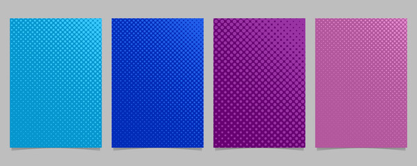 Poster - Simple halftone dot pattern cover template set - vector poster background graphic designs with colored circles
