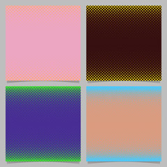 Poster - Geometric halftone circle pattern background - squared vector stationery graphic from colored dots in varying sizes