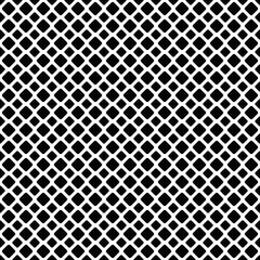 Poster - Seamless black and white diagonal square grid patter background - vector graphic design from rounded squares