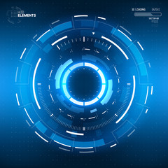 Wall Mural - Futuristic Sci-Fi HUD Circle Element. Abstract Creative Design Background. Virtual Reality