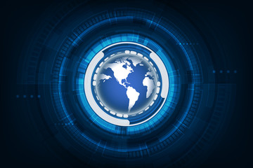 Poster - vector digital global technology concept, abstract background