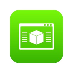 Poster - 3d model icon digital green