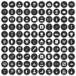 © ylivdesign - 100 medical treatmet icons set black circle