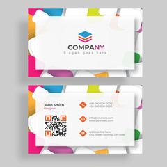 Canvas Print - horizontal business card with front and back presentation.